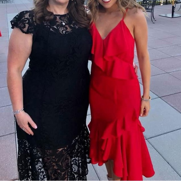 Lulus Dreamer's Dream Red Ruffled High-Low Dress - Picture 3 of 3